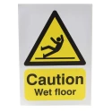 RS PRO Hazard Warning Sign Vinyl Self-Adhesive Label Caution Wet Floor 210mm x 148mm 763-1538