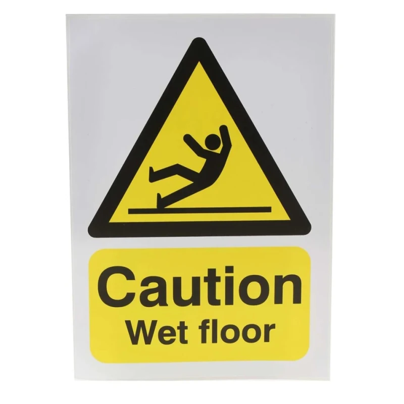RS PRO Hazard Warning Sign Vinyl Self-Adhesive Label Caution Wet Floor 210mm x 148mm 763-1538