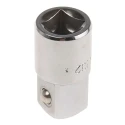 Facom 1/2 in Square Drive Coupler Socket, Chrome Finish, Steel, Overall Length 34.5mm J.232