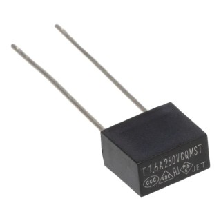 RS PRO Non-Resettable Fuse Radial 1.6A 250V AC Thermoplastic Body Time Delay 767-5046