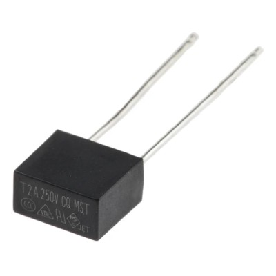 RS PRO Non-Resettable Fuse Radial 2A 250V AC Thermoplastic Body RS PRO 767-5055