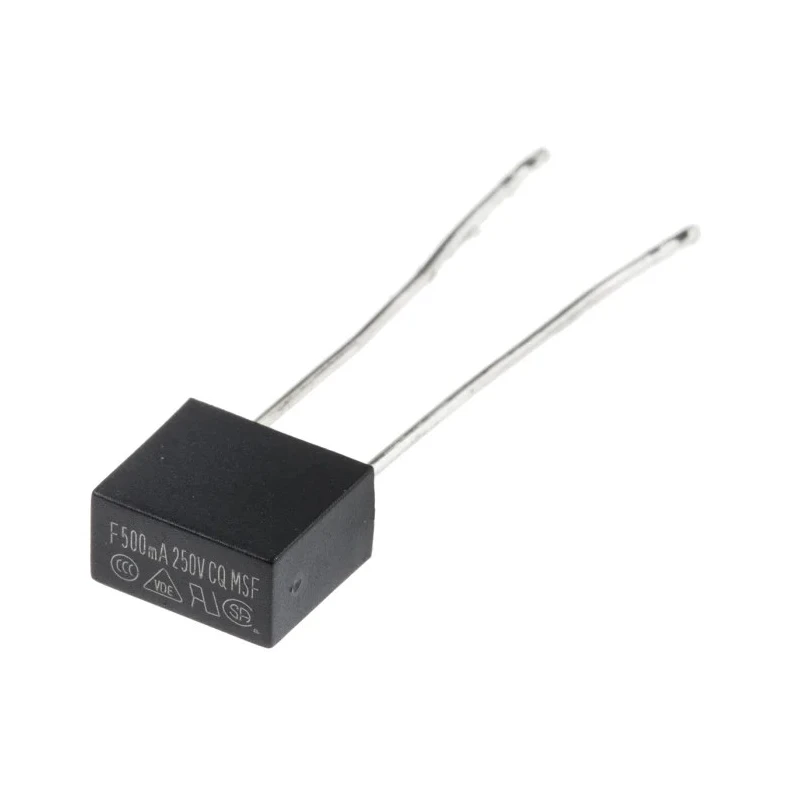 RS PRO Non-Resettable Fuse, Radial, 500mA, 250V, Fast Acting, Thermoplastic Body 767-5106