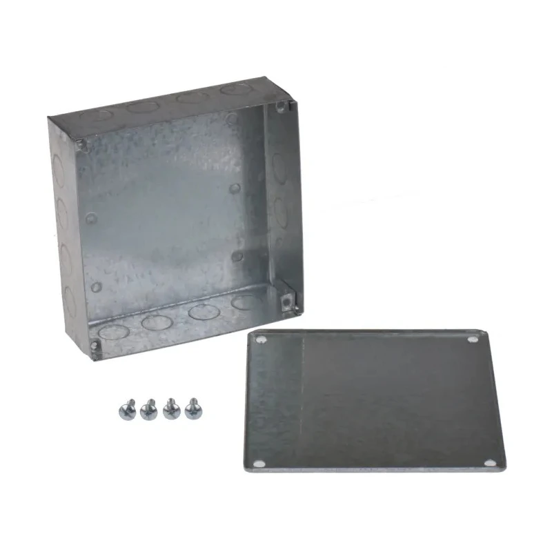 RS PRO Galvanised Steel Adaptable Box 150mm x 150mm x 50mm with 6 Knockouts 763-9242