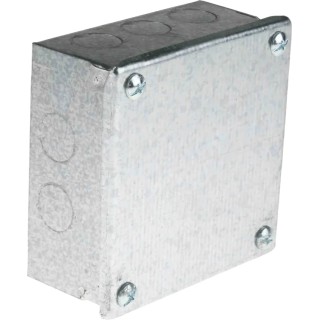 RS PRO Galvanised Steel Adaptable Box 100 mm x 100 mm x 50 mm with 5 Knockouts 763-9248