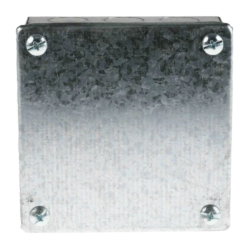 RS PRO Galvanised Steel Adaptable Box 100 mm x 100 mm x 50 mm with 5 Knockouts 763-9248