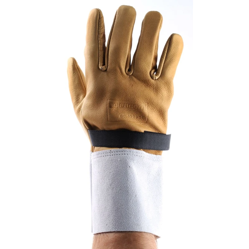 Facom Yellow Leather Electricians Gloves Size 9 Uncoated Coating BC.109VSE