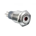Arcolectric (Bulgin) Ltd Illuminated Momentary Panel Mount Push Button Switch DPDT Blue LED 16.2 mm Cutout MP0045