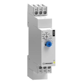 Crouzet MAR1 Series DIN Rail Timer Relay, 1-Contact, 24 V dc, 24 V ac, 240 V ac, 0.1 s to 100 h, ON Delay, SPDT Switch MAR1