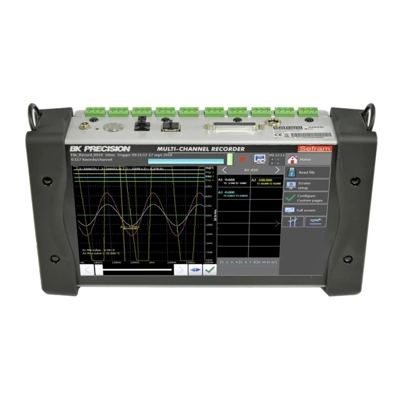 Sefram Multi Purpose Data Logger with Ethernet, USB, WiFi, 10 Channel, 16 Bit Resolution LCD Display DAS220