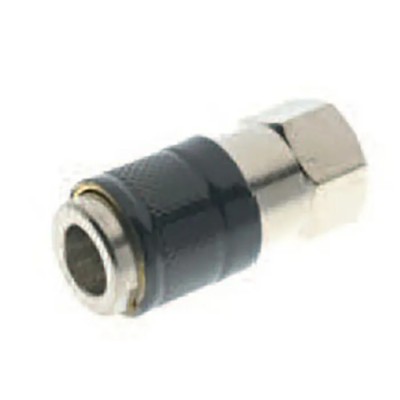 RS PRO Brass Quick Air Coupling 1/8 in Female BSP Thread, Nickel Plated, 12 bar 80°C 187-8795