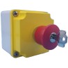 Lovato Electric LPZM Series Key Release Emergency Stop Push Button Surface Mount 21mm Cutout NC Contacts IP66 IP67 LPZM1B502