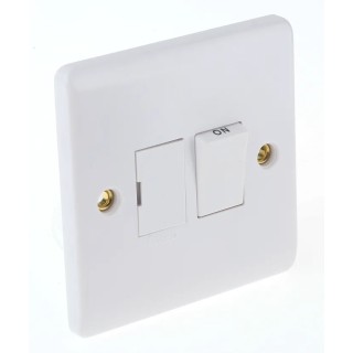 RS PRO 13A 2 Gang Switched Fused Spur Wall Mount Urea Formaldehyde IP20 BS 1363 IP20