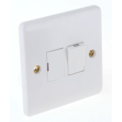 RS PRO 13A 2 Gang Switched Fused Spur Wall Mount Urea Formaldehyde IP20 BS 1363 IP20