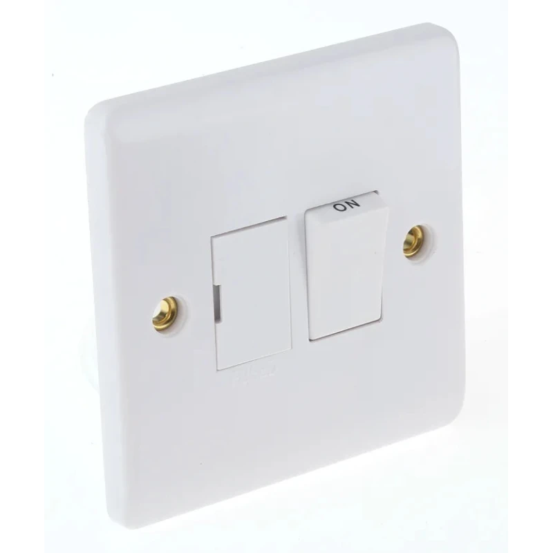 RS PRO 13A 2 Gang Switched Fused Spur Wall Mount Urea Formaldehyde IP20 BS 1363 IP20