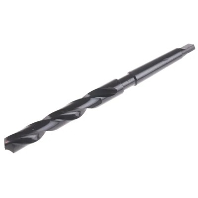 RS PRO High-Speed Steel (HSS) Drill Bit, 182mm Overall Length, 1 Flute, Morse Taper Shank, Black Finish 784-4762