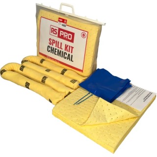 RS PRO Chemical Spill Kit, 28 L Capacity, Yellow Portable Clip-Top Bag Storage 771-6478