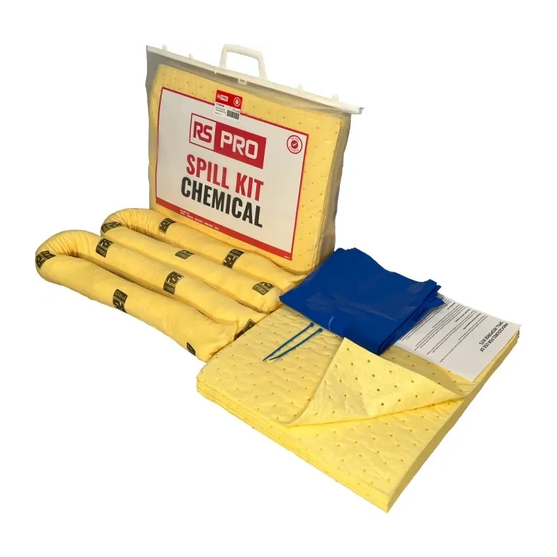RS PRO Chemical Spill Kit, 28 L Capacity, Yellow Portable Clip-Top Bag Storage 771-6478
