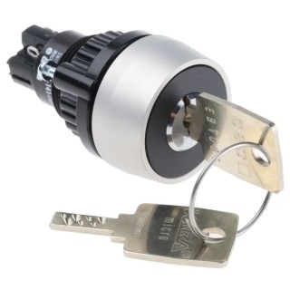 EAO IP65 Keylock Switch, 1 NO/1 NC Contact Configuration, 5A 2-Way Flat-Key 