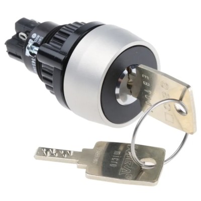 EAO IP65 Keylock Switch, 1 NO/1 NC Contact Configuration, 5A 2-Way Flat-Key 