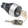 EAO IP65 Keylock Switch, 1 NO/1 NC Contact Configuration, 5A 2-Way Flat-Key