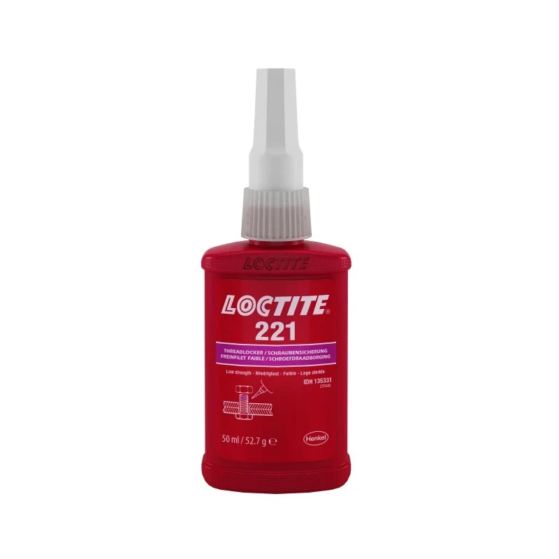 Loctite Purple Threadlocking Adhesive Low Strength, Metal Compatible, 50 ml Bottle, 24 h Cure Time 221