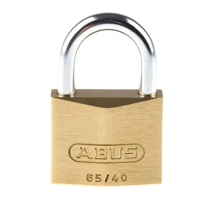 ABUS Weatherproof Keyed Steel and Brass Padlock with 6.5 mm Shackle Diameter and 40 mm Body Width 65/40 MK65401