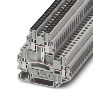 Phoenix Contact Double Level Terminal Block UTTB 2.5-PV Series Grey 500V 24A Screw Termination 3044652