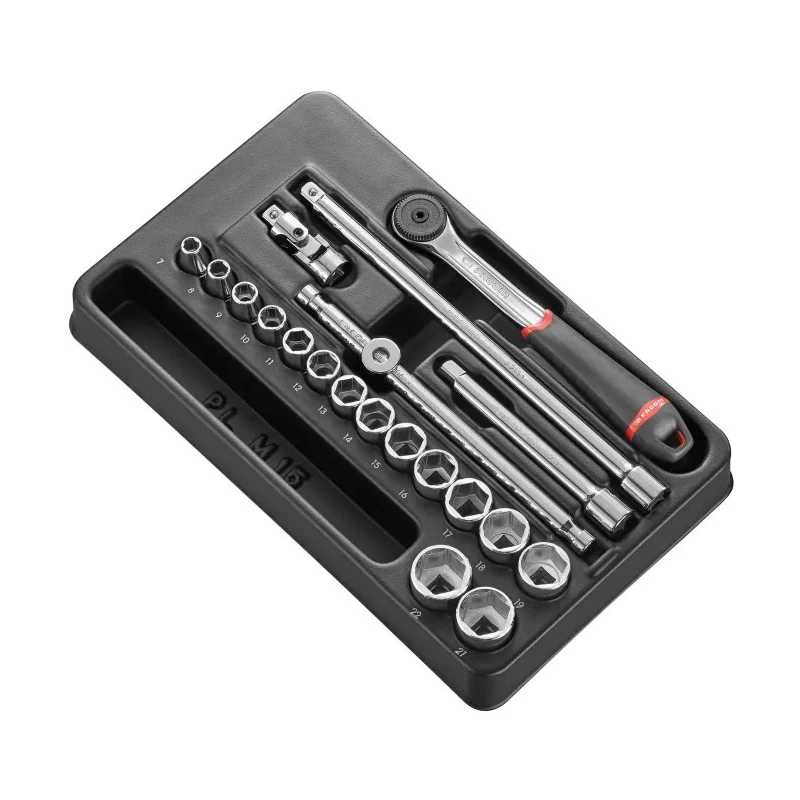 Facom 20-Piece 3/8 in Drive 6 Point Socket Set Chrome Vanadium Steel MOD.J161-36