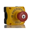 Lovato Electric Key Release Emergency Stop Push Button Surface Mount 40 mm Cutout 1 NC IP66 IP67 IP69K S1PY