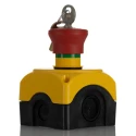Lovato Electric Key Release Emergency Stop Push Button Surface Mount 40 mm Cutout 1 NC IP66 IP67 IP69K S1PY