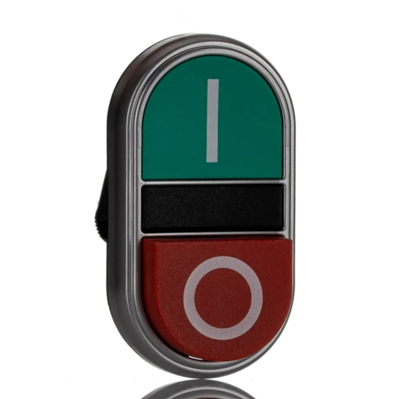 Lovato Electric Platinum Series Red, Green Spring Return Push Button Head 22 mm Cutout IP66 IP67 IP69K LPCB7223