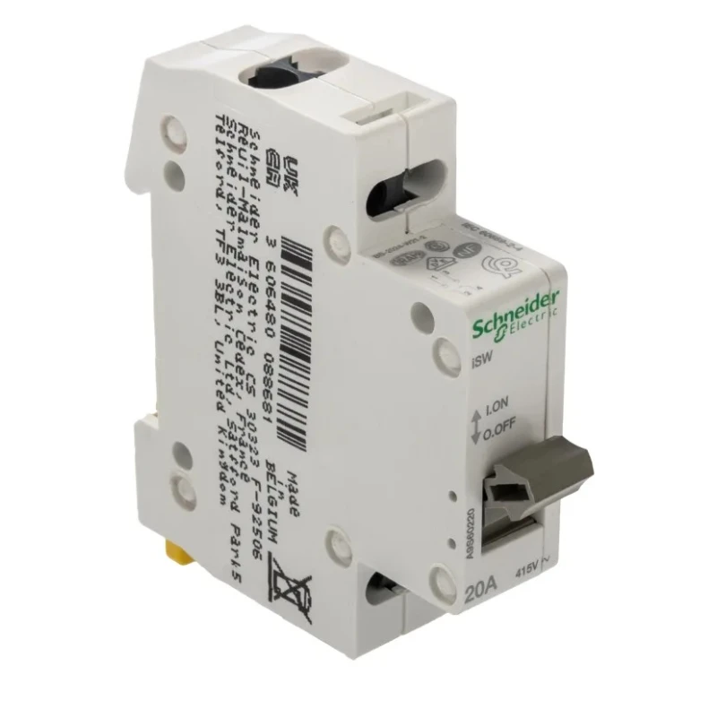 Schneider Electric 2-Pole DIN Rail Isolator Switch IP40 20A ISW Series A9S60220