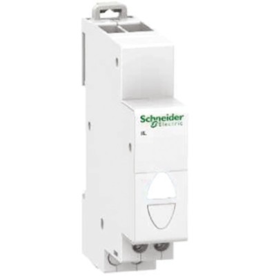 Schneider Electric Flush White LED Indicator, iIL Series, Flush Mount, Round, 230V AC, LED Lamp, IPXX IP20 A9E18322