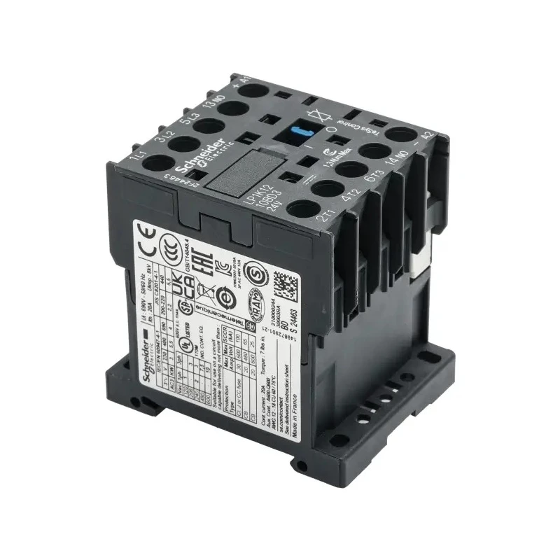 Schneider Electric LP1K Contactor, 24V DC Coil, 3-Pole, 20A, 5.5kW Power Rating, 690V AC Contact Voltage LP1K1210BD3