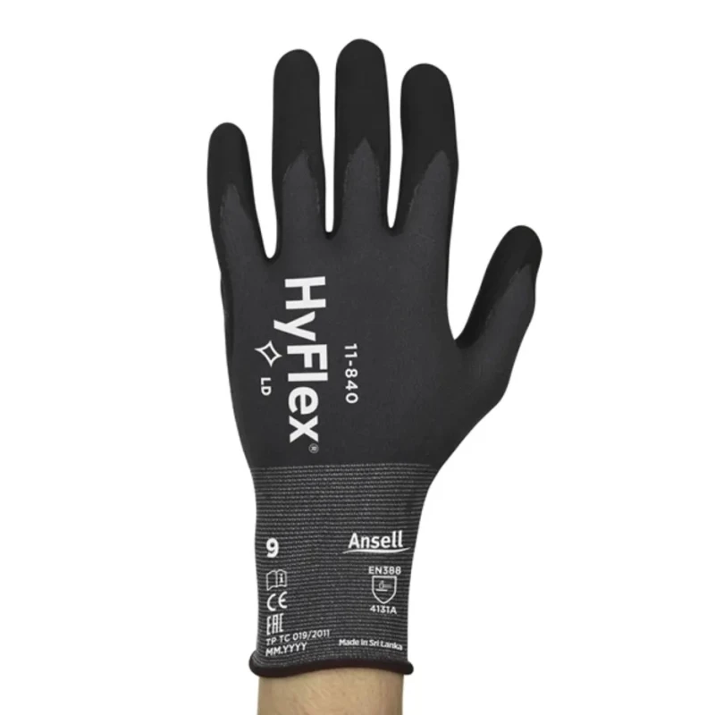 Ansell Grey Nylon, Spandex Work Gloves with Nitrile Coating Size 10 24 Gloves 11840100