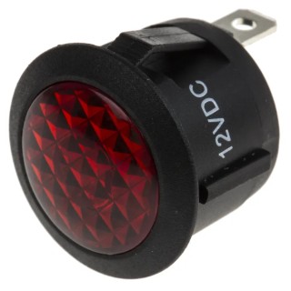 RS PRO Red Panel Mount Indicator 12V dc Flush Bezel Black Nylon Body 793-2553