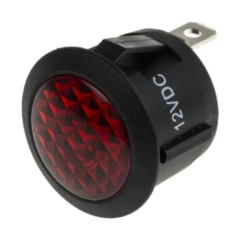 RS PRO Red Panel Mount Indicator 12V dc Flush Bezel Black Nylon Body 793-2553