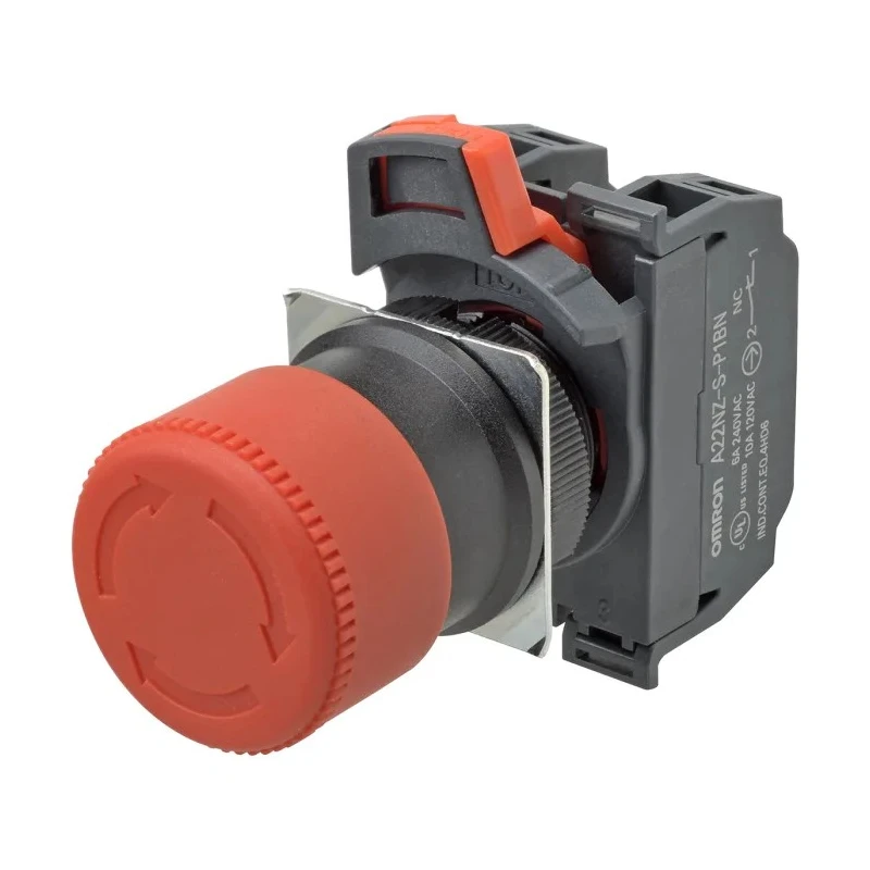 Omron Twist Release Emergency Stop Push Button Panel Mount 22 mm Cutout 2 NC Contacts IP65 A22NE-PD