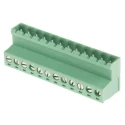 RS PRO Pluggable Terminal Block 12-Contact 5.08 mm Pitch 1 Row Green Polyamide Housing Male Connector 300V 12A 790-0809