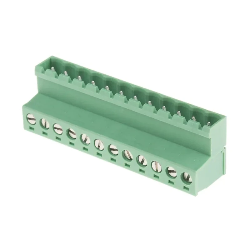 RS PRO Pluggable Terminal Block 12-Contact 5.08 mm Pitch 1 Row Green Polyamide Housing Male Connector 300V 12A 790-0809