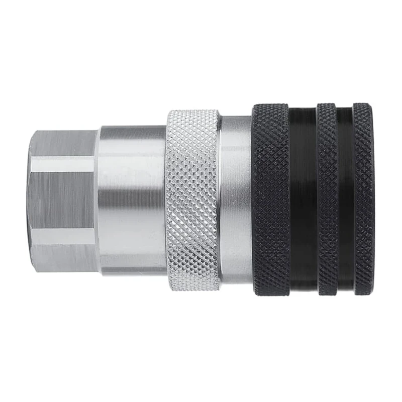 CEJN Steel Hydraulic Quick Connect Coupling Female G 3/8 in, Screw Lock, Zinc Plated, Nitrile Rubber Seal, 350 bar C105251234