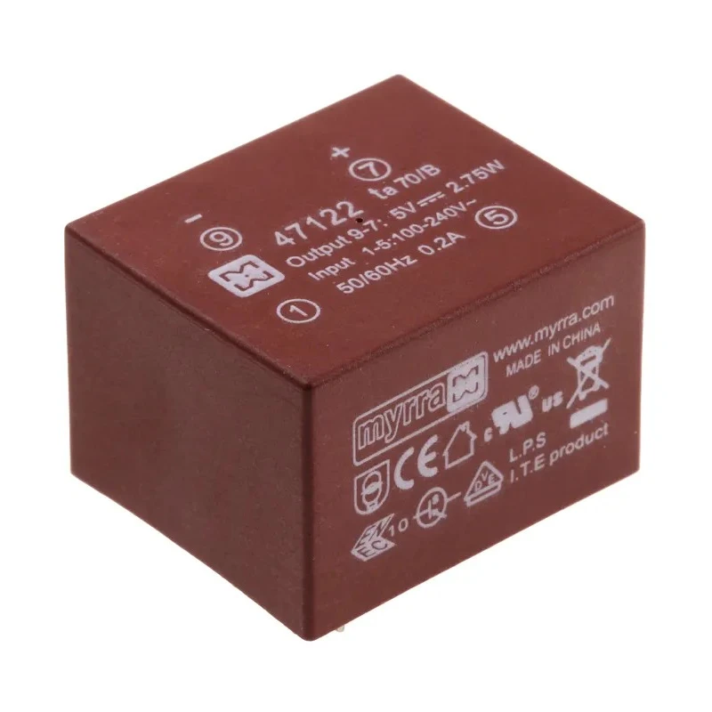 Myrra 2 Output SMPS Transformer 5.4 W Power, 265 V AC Primary, 24 V DC Secondary, Model 47122