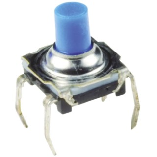 C & K IP60 Black Tactile Switch 6.2 mm Actuator Length SPST 50mA 32 V dc Through Hole KSL0M411LFT