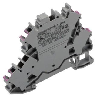 WAGO TOPJOB S 2002 Series Feed Through Terminal Block Grey 2-Level Cage Clamp 500V 24A IECEx/ATEX 2002-2208