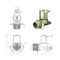 RS PRO Solenoid Valve, 2 Port NC, 230V AC/DC, 3/4 in BSP Thread, 10 bar Pressure 190-4140