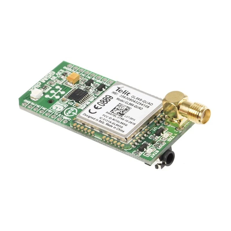 MikroElektronika GSM Click GSM/GPRS MikroBus Click Board with Telit GL865-QUAD Module 1900MHz UART GL865-QUAD