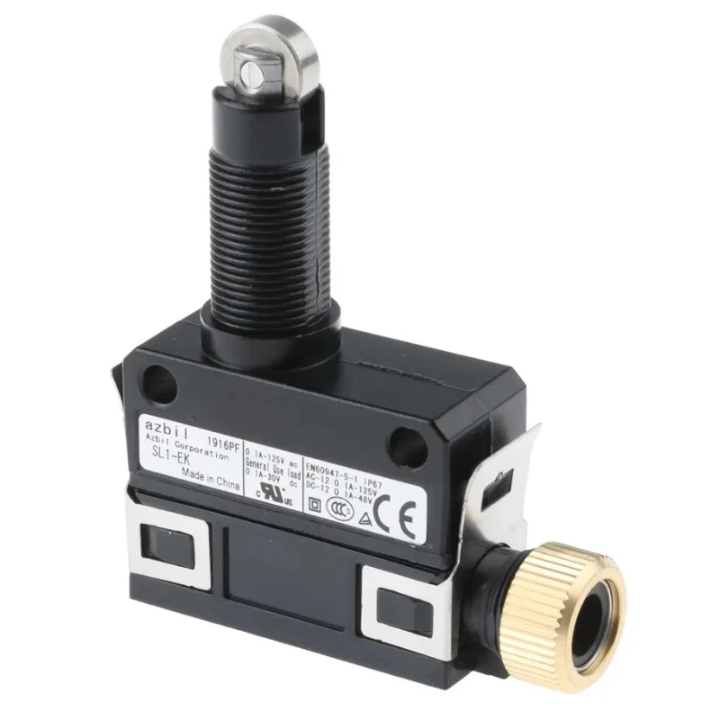 Honeywell Technologies SL1 Series Roller Plunger Limit Switch, SPDT Contact, IP67 Die Cast Zinc Housing, 125V AC SL1-EK