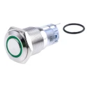 RS PRO Illuminated Push Button Switch, Momentary, Panel Mount, 16 mm Cutout, SPDT, Green LED, IP65, IP67, 250 V AC 811-8449