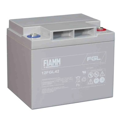 Fiamm 12 V Sealed Lead Acid Battery, 42 Ah, VRLA AGM Construction, Flame Resistant, 165mm x 170mm 12FGL42