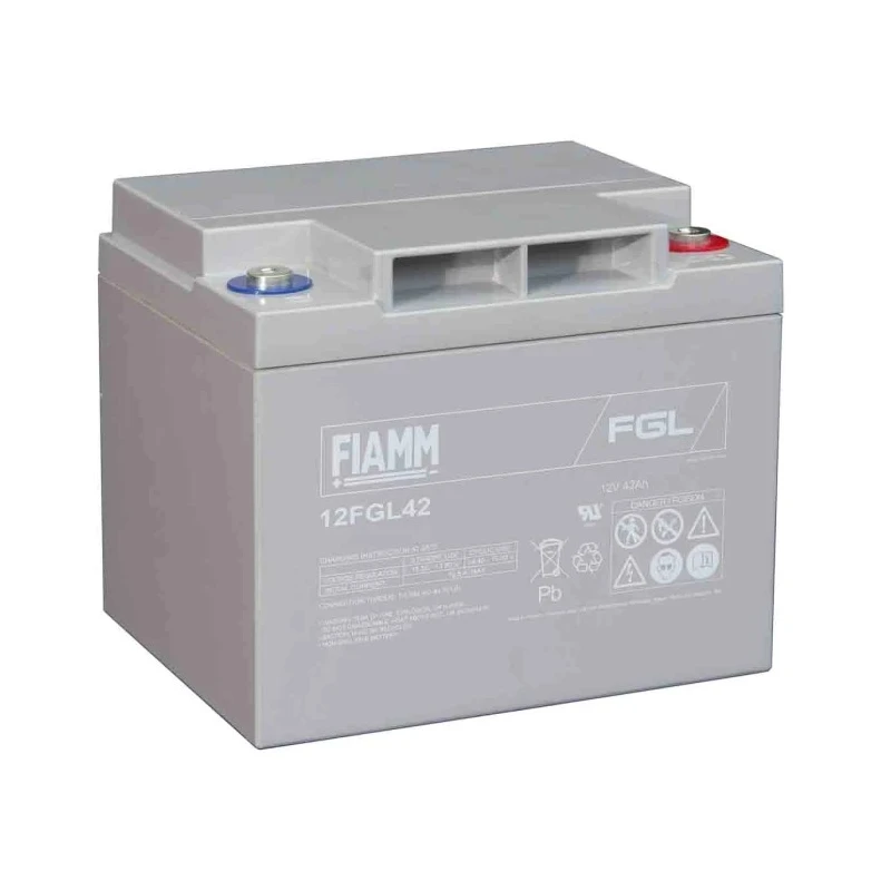 Fiamm 12 V Sealed Lead Acid Battery, 42 Ah, VRLA AGM Construction, Flame Resistant, 165mm x 170mm 12FGL42